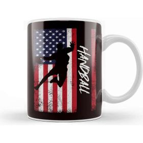 Baskı Dükkanı Us American Flag Handball Player Handballer Ball Sports Team Kupa