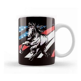 Baskı Dükkanı Us American Flag Horse Riding Equestrian Sport Horseshoe Kupa