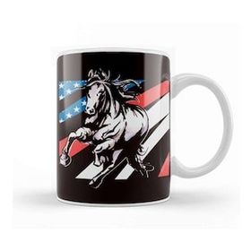 Baskı Dükkanı Us American Flag Horse Riding Equestrian Sport Horseshoe Kupa