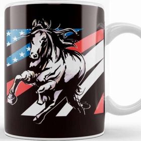Baskı Dükkanı Us American Flag Horse Riding Equestrian Sport Horseshoe Kupa