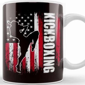 Baskı Dükkanı Us American Flag Kickboxing Fighter Kickboxer Martial Arts Kupa