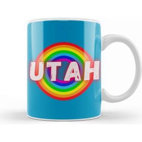 Baskı Dükkanı Utah Vintage Rainbow Style Kupa