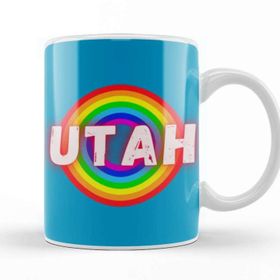 Baskı Dükkanı Utah Vintage Rainbow Style Kupa