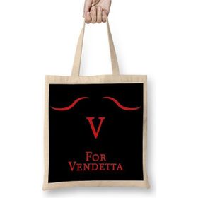 Baskı Dükkanı V For Vendetta Silüet Bez Çanta