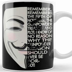 Baskı Dükkanı V For Vendetta Typography Kupa Bardak
