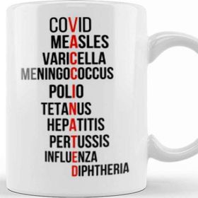 Baskı Dükkanı Vaccinated Measles Varıcella Menıngococcus Kupa Bardak