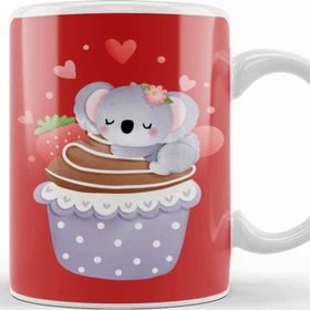 Baskı Dükkanı Valentines Koala With Cupcake Kupa Bardak