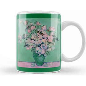 Baskı Dükkanı Van Gogh Pink Roses In A Vase Kupa Bardak