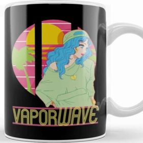 Baskı Dükkanı Vaporwave Porselen Kupa