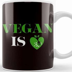 Baskı Dükkanı Vegan Is Love Heart Vegetarian Veganism Veggie Vegetarianism Kupa Bardak