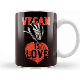 Baskı Dükkanı Vegan Is Love Vegetarian Veganism Animal Rights Veggie Food Kupa Bardak