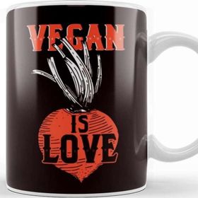 Baskı Dükkanı Vegan Is Love Vegetarian Veganism Animal Rights Veggie Food Kupa Bardak