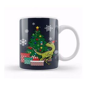 Baskı Dükkanı Velociraptor Around The Christmas Tree Kupa Bardak