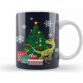 Baskı Dükkanı Velociraptor Around The Christmas Tree Kupa Bardak