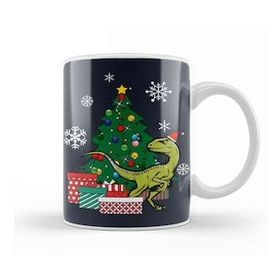 Baskı Dükkanı Velociraptor Around The Christmas Tree Kupa Bardak