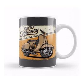 Baskı Dükkanı Vespa Classic Life Is A Journey Vespa Lover Kupa Bardak