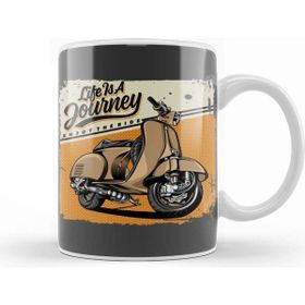 Baskı Dükkanı Vespa Classic Life Is A Journey Vespa Lover Kupa Bardak