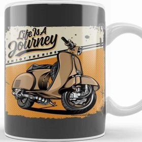 Baskı Dükkanı Vespa Classic Life Is A Journey Vespa Lover Kupa Bardak