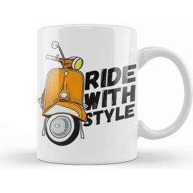 Baskı Dükkanı Vespa Lovers Ride With Style Kupa Bardak