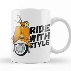 Baskı Dükkanı Vespa Lovers Ride With Style Kupa Bardak
