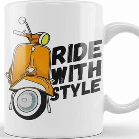 Baskı Dükkanı Vespa Lovers Ride With Style Kupa Bardak