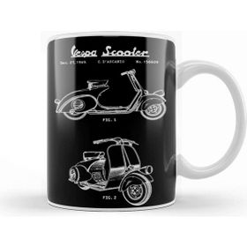 Baskı Dükkanı Vespa Scooter Patent White Kupa Bardak