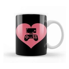 Baskı Dükkanı Video Gamer Heart Controller Kupa Bardak