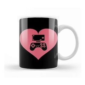 Baskı Dükkanı Video Gamer Heart Controller Kupa Bardak