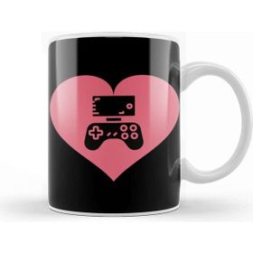 Baskı Dükkanı Video Gamer Heart Controller Kupa Bardak