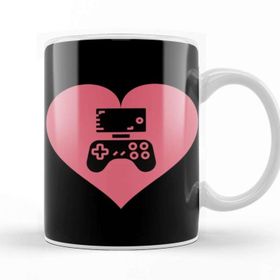 Baskı Dükkanı Video Gamer Heart Controller Kupa Bardak