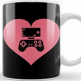 Baskı Dükkanı Video Gamer Heart Controller Kupa Bardak
