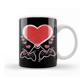 Baskı Dükkanı Video Gamer Heart Controller Valentines Day 01 Kupa Bardak
