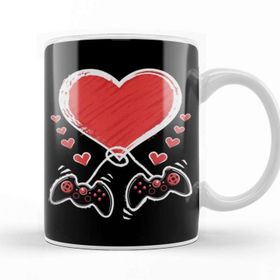 Baskı Dükkanı Video Gamer Heart Controller Valentines Day 01 Kupa Bardak
