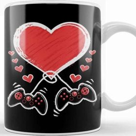 Baskı Dükkanı Video Gamer Heart Controller Valentines Day 01 Kupa Bardak