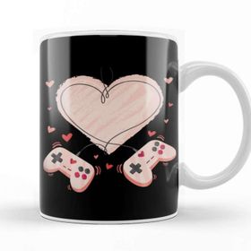 Baskı Dükkanı Video Gamer Valentines Day With Controllers Heart 01 Kupa Bardak