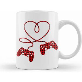 Baskı Dükkanı Video Gamer Valentines Day With Controllers Heart Kupa Bardak