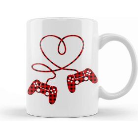 Baskı Dükkanı Video Gamer Valentines Day With Controllers Heart Kupa Bardak