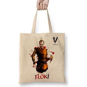 Baskı Dükkanı Vikings Floki Black Bez Çanta