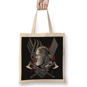 Baskı Dükkanı Vikings Ragnar Lothbrok Bez Çanta