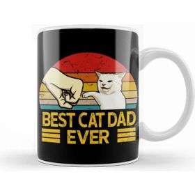 Baskı Dükkanı Vintage Best Cat Dad Ever Funny Smudge Cat Daddy Father Day Kupa Bardak