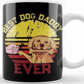 Baskı Dükkanı Vintage Best Dog Dad Ever Cool Father's Day Gift Retro Köpek Kupa Bardak