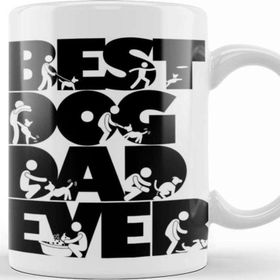 Baskı Dükkanı Vintage Best Dog Dad Ever Cool Father's Day Gift Retro Köpek Kupa Bardak