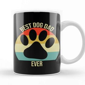 Baskı Dükkanı Vintage Best Dog Dad Ever Kupa Bardak