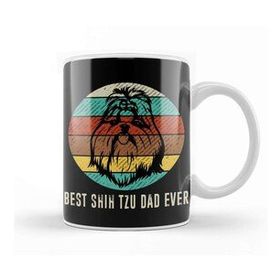 Baskı Dükkanı Vintage Best Shih Tzu Dad Ever 01 Kupa Bardak