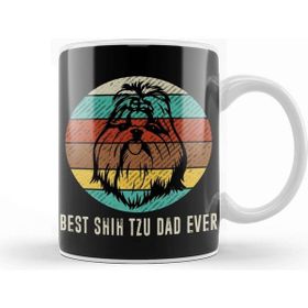Baskı Dükkanı Vintage Best Shih Tzu Dad Ever 01 Kupa Bardak