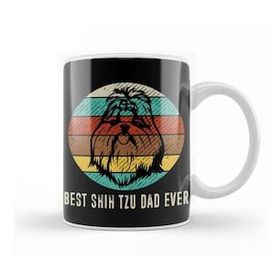 Baskı Dükkanı Vintage Best Shih Tzu Dad Ever 01 Kupa Bardak