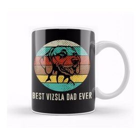 Baskı Dükkanı Vintage Best Vizsla Dad Ever Father's Day Gift Kupa Bardak