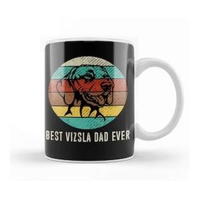 Baskı Dükkanı Vintage Best Vizsla Dad Ever Father's Day Gift Kupa Bardak