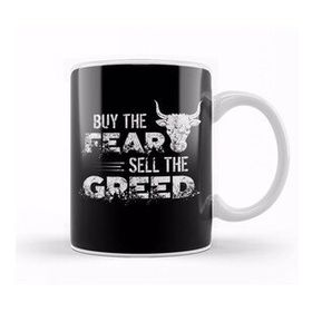 Baskı Dükkanı Vintage Buy The Fear Sell The Greed Investing Kupa Bardak