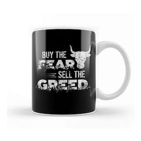 Baskı Dükkanı Vintage Buy The Fear Sell The Greed Investing Kupa Bardak